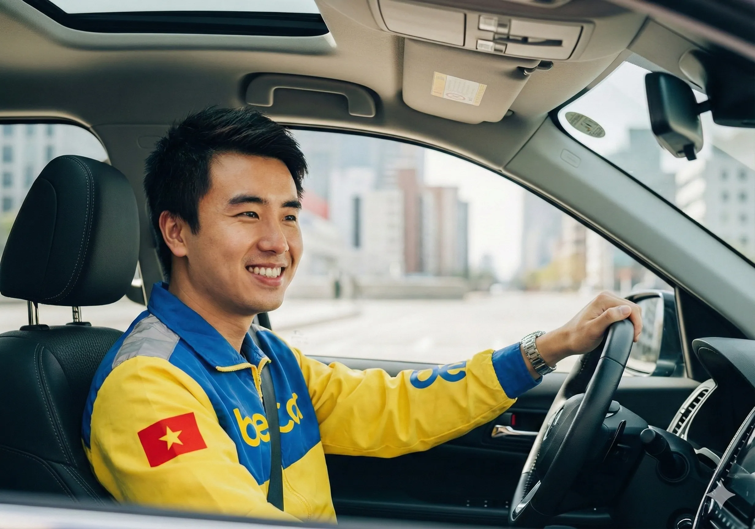 Tài xế Be đang lái xe